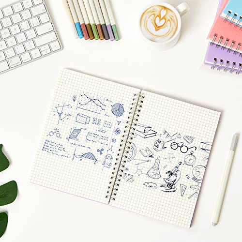 MSTONAL 3 Pack Small Spiral Notebook, A6 Square Journal Notebook 4.3" x 5.7", 100GSM 5x5mm Square Grid, 80 Sheets/160 Pages, Grid Spiral Notebooks Journals for Writing, Sketch Book - Image 5