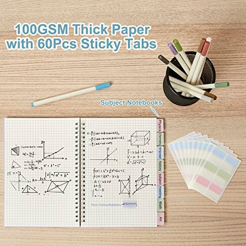 MSTONAL 3 Pack Small Spiral Notebook, A6 Square Journal Notebook 4.3" x 5.7", 100GSM 5x5mm Square Grid, 80 Sheets/160 Pages, Grid Spiral Notebooks Journals for Writing, Sketch Book - Image 4