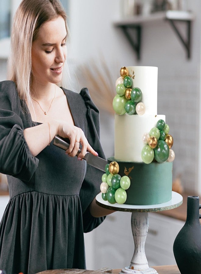 RASSLISA Ball Cake Topper Ball Cake Picks Colorful Pearl Ball Shaped Cupcake Insert Cake Topper for Bear Theme Birthday Party Favors Wedding Decoration (Green White Gold) - Image 5