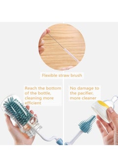 Generic 2Pcs Silicone Baby Bottle Brush Set, 360° Rotating Long Handle Water Bottle Cleaner Brush, Teat & Straw Brush Cleaning Cup Brush for Baby Bottles Plastic Bottles Glass Bottles Straws  - Image 4