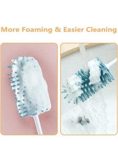 Generic 2Pcs Silicone Baby Bottle Brush Set, 360° Rotating Long Handle Water Bottle Cleaner Brush, Teat & Straw Brush Cleaning Cup Brush for Baby Bottles Plastic Bottles Glass Bottles Straws  - Image 5