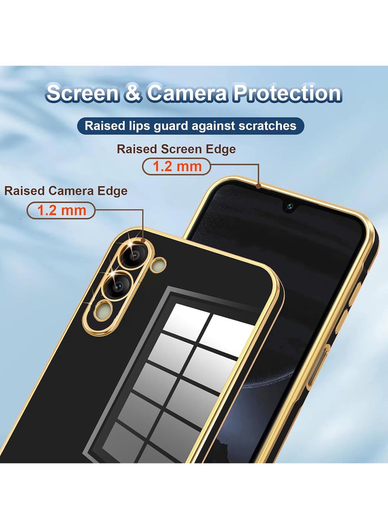Compatible with Vivo Y04 /Vivo Y29s cover, smooth veneer gold plated chrome, Black Thin and smooth shock-proof full protection Vivo Y04 /Vivo Y29s case（Black） - Image 2