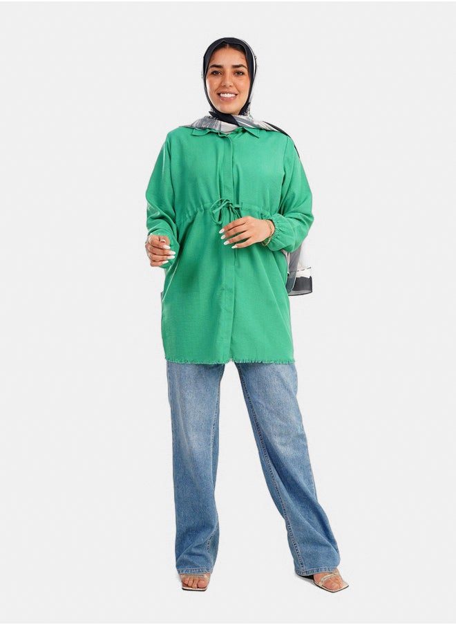 Clue Shirt with Unfinished Hem  - Image 1