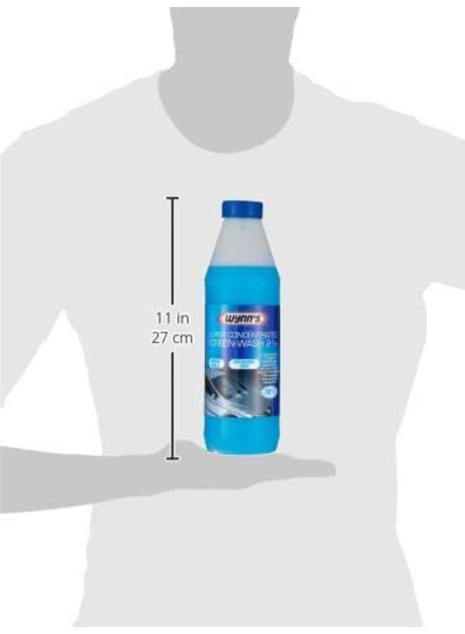 وينز غسول الشاشة فائق التركيز من وين 21+ 1 لتر - تركيبة متقدمة لتنظيف الزجاج الأمامي، خالية من الخطوط، تستخدم في جميع المواسم، تزيل الأوساخ والأوساخ والحشرات W77395 - Image 4