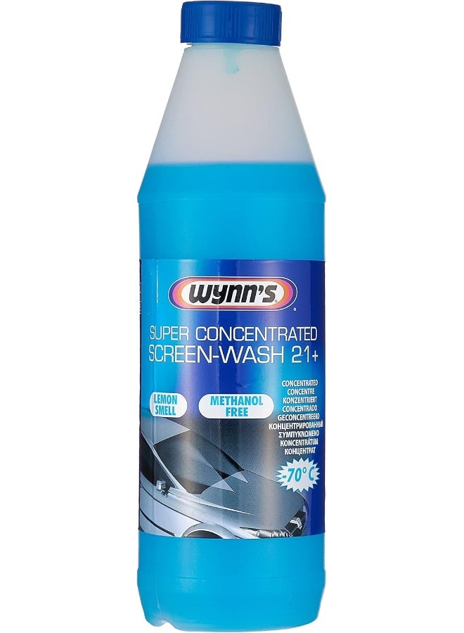 وينز غسول الشاشة فائق التركيز من وين 21+ 1 لتر - تركيبة متقدمة لتنظيف الزجاج الأمامي، خالية من الخطوط، تستخدم في جميع المواسم، تزيل الأوساخ والأوساخ والحشرات W77395 - Image 1