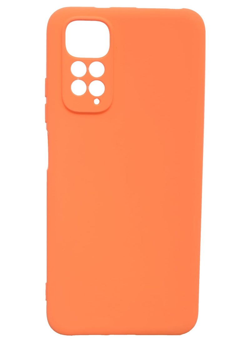 Back Cover Silicon Plain Case For Xiaomi Note 11 - Orange - Image 4