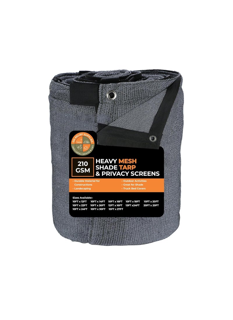 DDRS - DDRS Heavy Duty 210 GSM Mesh Shade Tarp Multipurpose Black Protective Cover with Air Flow Mesh Tarp Use for Tie Downs Shade Fences Canopies Dump Trucks Garden Netting Tear Resistant 9 X 9 - Image 1