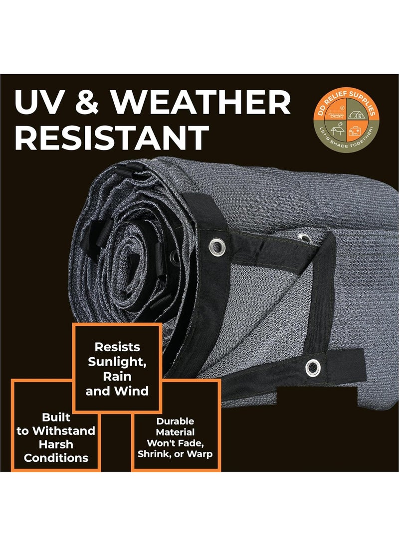 DDRS - DDRS Heavy Duty 210 GSM Mesh Shade Tarp Multipurpose Black Protective Cover with Air Flow Mesh Tarp Use for Tie Downs Shade Fences Canopies Dump Trucks Garden Netting Tear Resistant 9 X 9 - Image 1