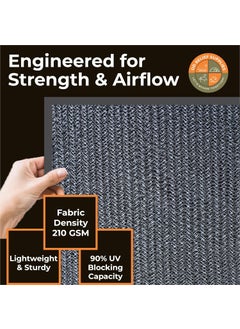 DDRS DDRS Heavy Duty 210 GSM Mesh Shade Tarp Multipurpose Black Protective Cover with Air Flow Mesh Tarp Use for Tie Downs Shade Fences Canopies Dump Trucks Garden Netting Tear Resistant 9 X 9  - Image 4