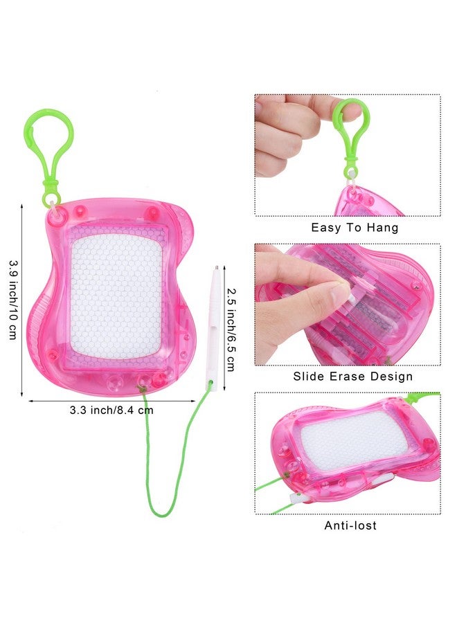Elcoho 24 Pieces Mini Magnetic Drawing Board Magnetic Doodle Board with Pen Keychains Erasable Sketch and Painting Pad for Birthday Party Favor Classroom Supply - Image 2