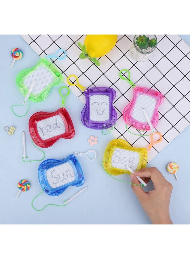 Elcoho 24 Pieces Mini Magnetic Drawing Board Magnetic Doodle Board with Pen Keychains Erasable Sketch and Painting Pad for Birthday Party Favor Classroom Supply - Image 5