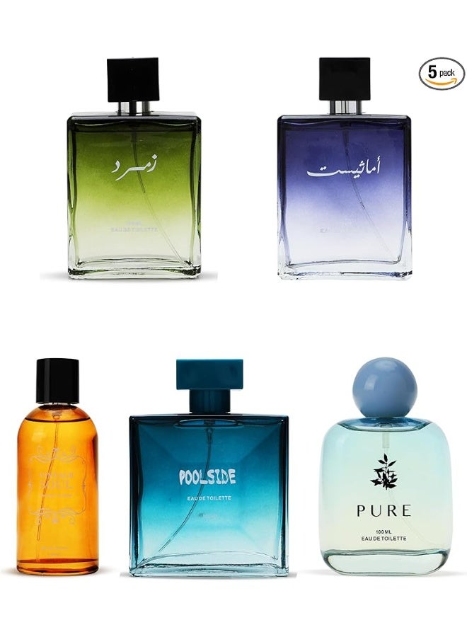 JAD bundle unisex (Pure, Amethyst, Poolside, Zumurod & Vintage) EDT 100ml x 5pcs - Image 1