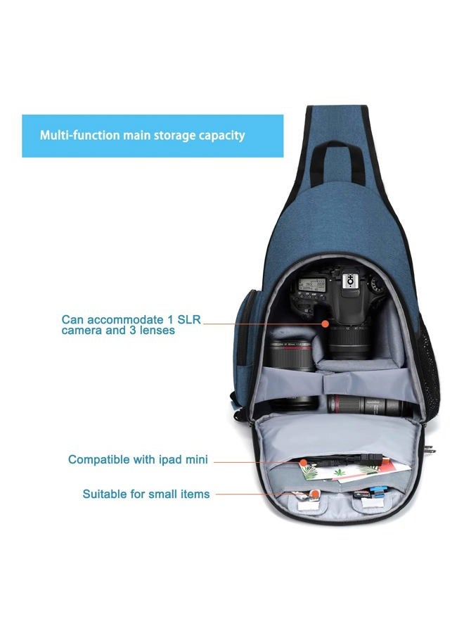 Mosiso Camera Bag Sling Backpack, DSLR/SLR/Mirrorless Full Open Camera Case with Tripod Holder&Rain Cover&Modular Insert, Photography Backpack Compatible with Canon/Nikon/Sony/Fuji, Teal Blue - Image 2