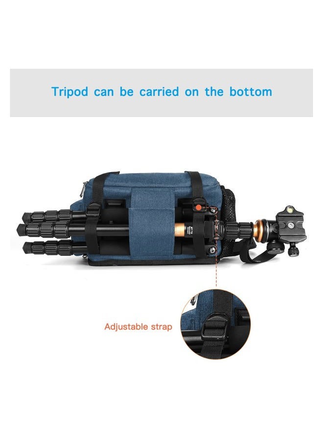 Mosiso Camera Bag Sling Backpack, DSLR/SLR/Mirrorless Full Open Camera Case with Tripod Holder&Rain Cover&Modular Insert, Photography Backpack Compatible with Canon/Nikon/Sony/Fuji, Teal Blue - Image 5