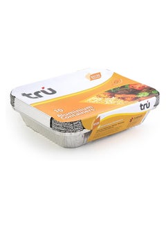 Tru tru Aluminum Containers with Lid - 83120, 10' Pcs Size 18cm x24cmx4cm 