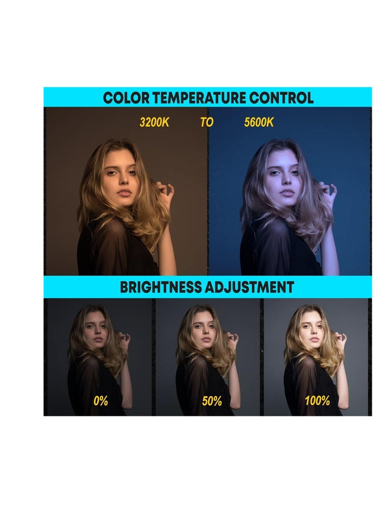 LED Ring Light with 3 Color Modes, Dimmable for Photography, YouTube, Video Clips, and Live Streaming (Includes 3 Stands + Remote Control, 35.5 cm + Stand) - Image 5