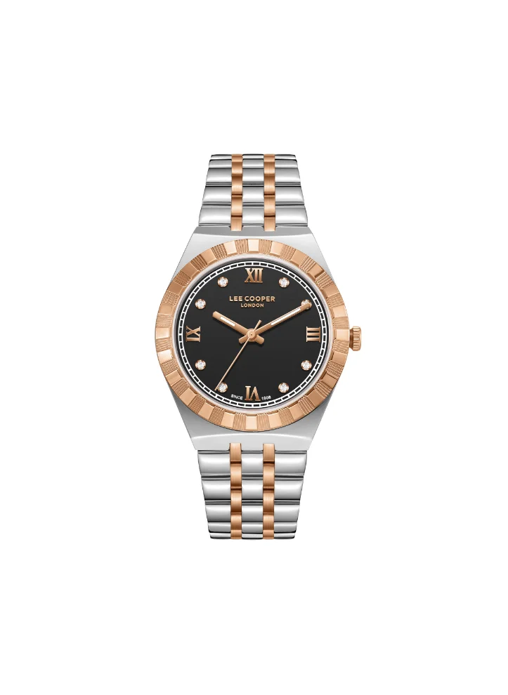 لي كوبر LEE COOPER LC08059.560 Women's Analog Display Watch & Metal Strap Silver/Rose Gold
