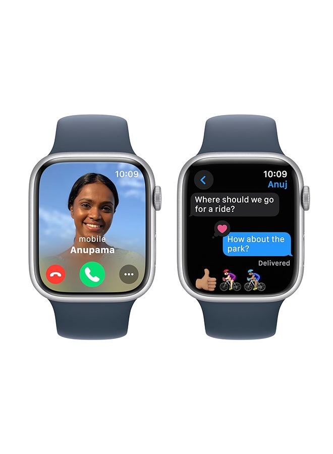 Apple Renewed - Series 9 GPS 45mm Aluminium Case With Storm Blue Sport Band Silver - Image 3