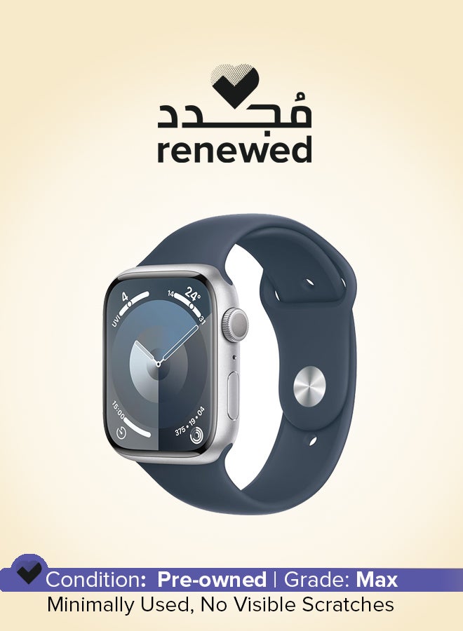 Apple Renewed - Series 9 GPS 45mm Aluminium Case With Storm Blue Sport Band Silver - Image 1
