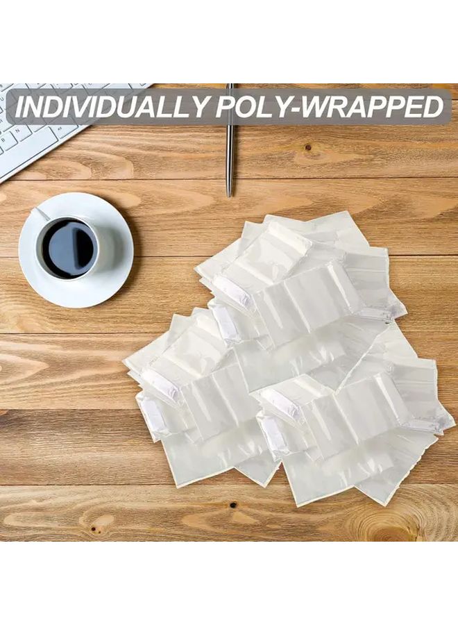 100Pcs Disposable Spa Facial Headbands Elastic Headband Wrap With Adjustable Magic Tape Stretch Non Facial Bandeau Soft Light Beige Care Essential Headband With Convenient Closure White - Image 2