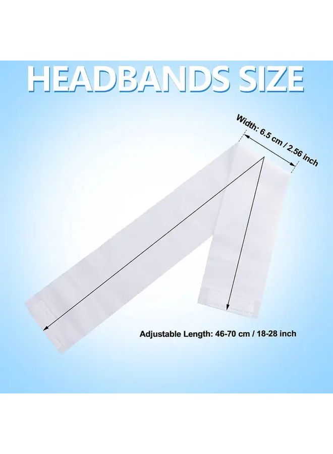 100Pcs Disposable Spa Facial Headbands Elastic Headband Wrap With Adjustable Magic Tape Stretch Non Facial Bandeau Soft Light Beige Care Essential Headband With Convenient Closure White - Image 3