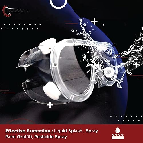 Robustt Safety Goggles for Chemical Protection with an Adjustable Strap and Minimum Lens Fogging (Pack of 4) - Image 3