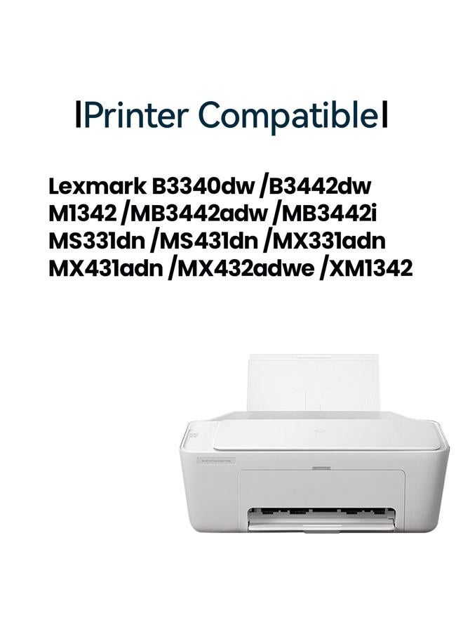ASANSH Remanufactured 1PK 55B0ZA0 Black Photoconductor Unit Use with B3340dw B3442dw M1342 MB3442adw MB3442i MS331dn MS431dn MX331adn MX431adn MX432adwe XM1342 Printer - Image 2