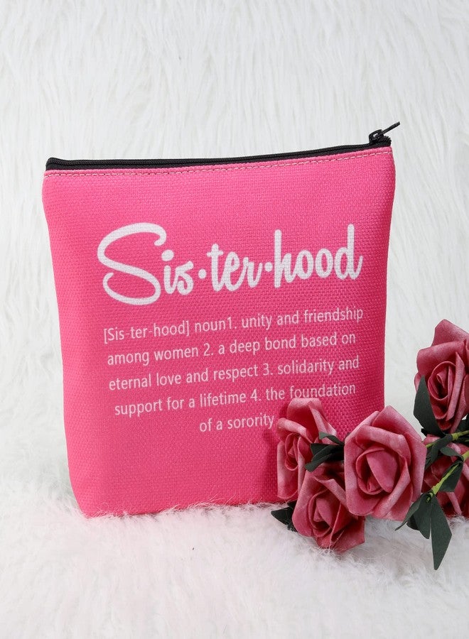 POFULL Pink and Green Sorority Graduation Bag - Greek Paraphernalia Cosmetic Bag Sisterhood Gift (Pink and green bag) - Image 2