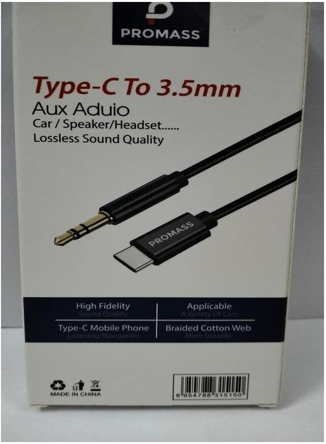 PROMASS Type-C To 3.5mm Audio Cable Black. - Image 3