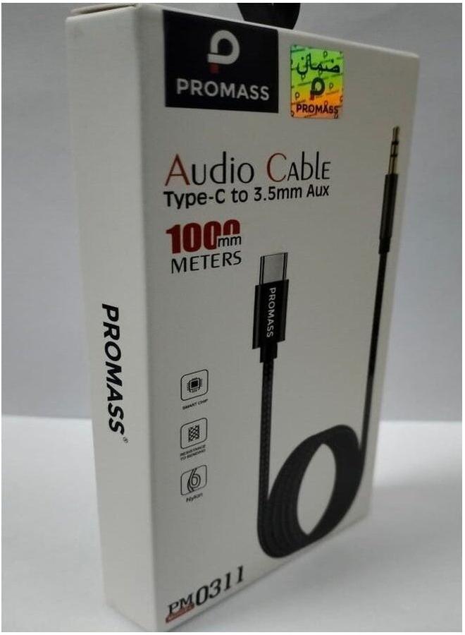 PROMASS Type-C To 3.5mm Audio Cable Black. - Image 2