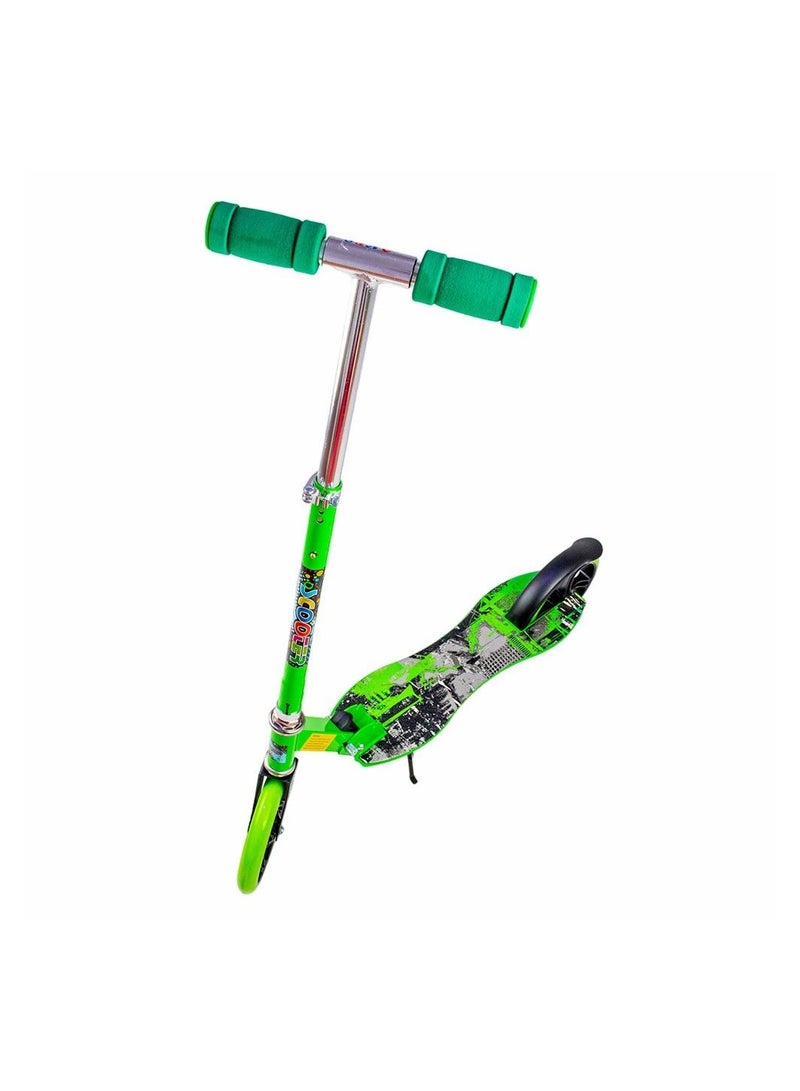 Generic Foldable Aluminum Hand and Metal Body 3B Wheels Green Fable Scooter – 672  - Image 1