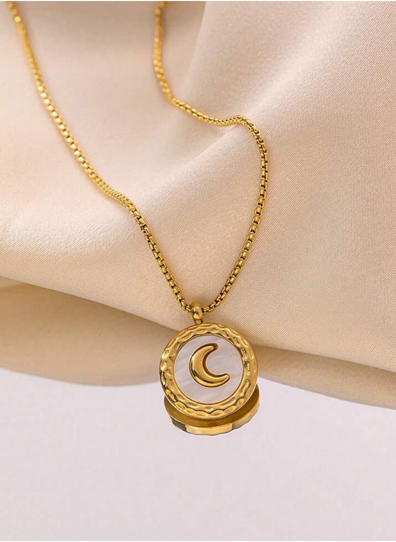 sixtyfour Elegant 18k Gold Plated Stainless Steel Necklace For Women  - Image 2
