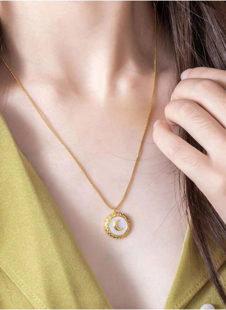 sixtyfour Elegant 18k Gold Plated Stainless Steel Necklace For Women  - Image 3