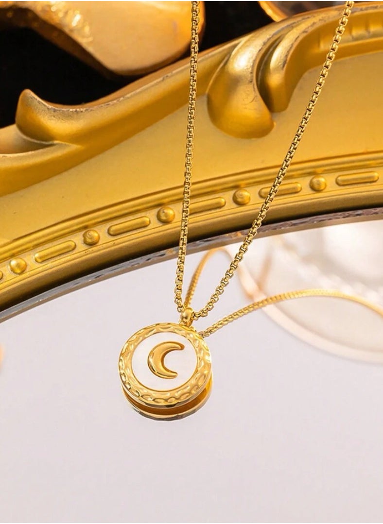 sixtyfour Elegant 18k Gold Plated Stainless Steel Necklace For Women  - Image 4
