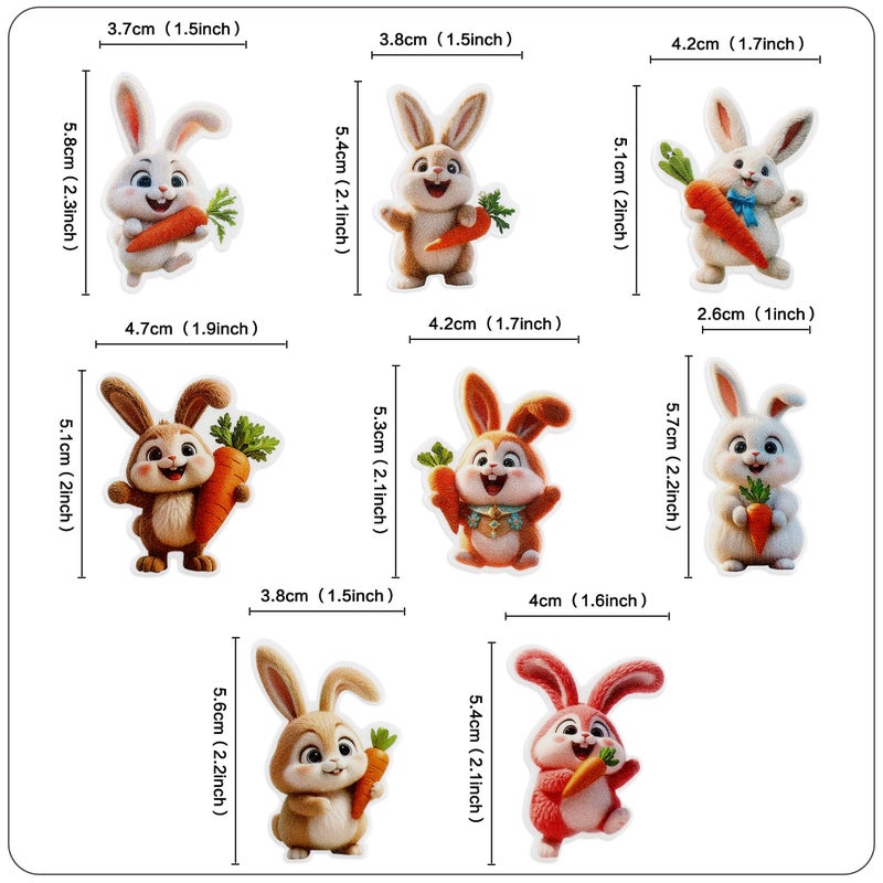Ercadio 40 Pack Edible Easter Bunny Cupcake Toppers Rabbit Carrot Cupcake Drink Toppers for Easter Rabbit Theme Spring Birthday Baby Shower Party Decoration Supplies - Image 2