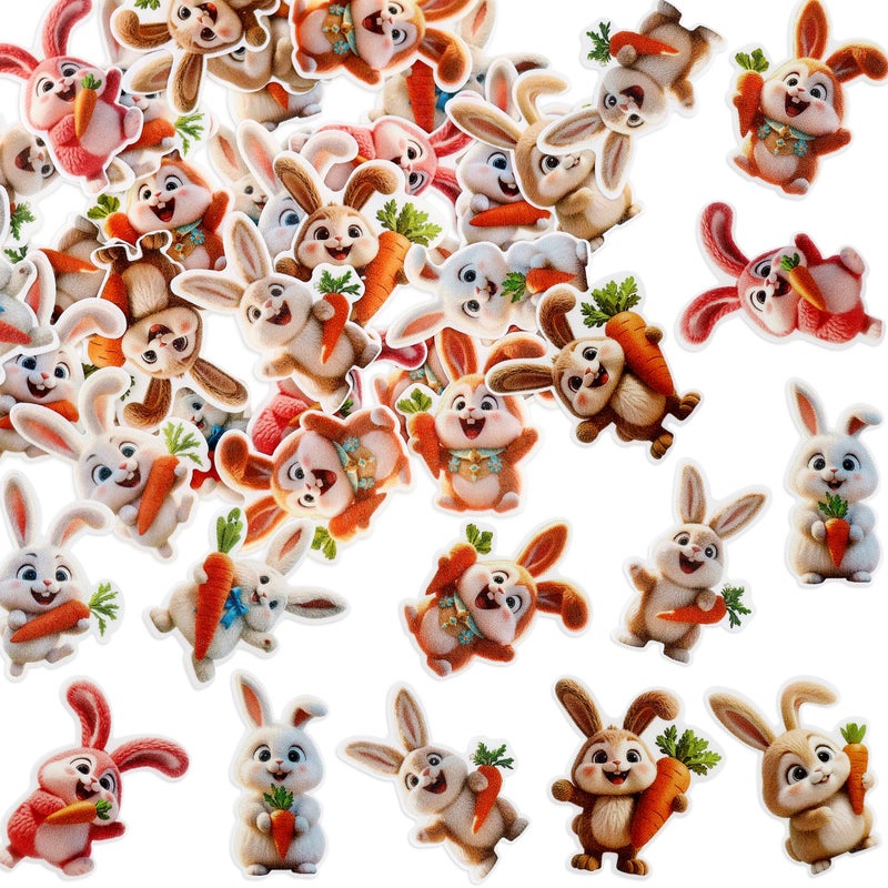 Ercadio 40 Pack Edible Easter Bunny Cupcake Toppers Rabbit Carrot Cupcake Drink Toppers for Easter Rabbit Theme Spring Birthday Baby Shower Party Decoration Supplies - Image 3