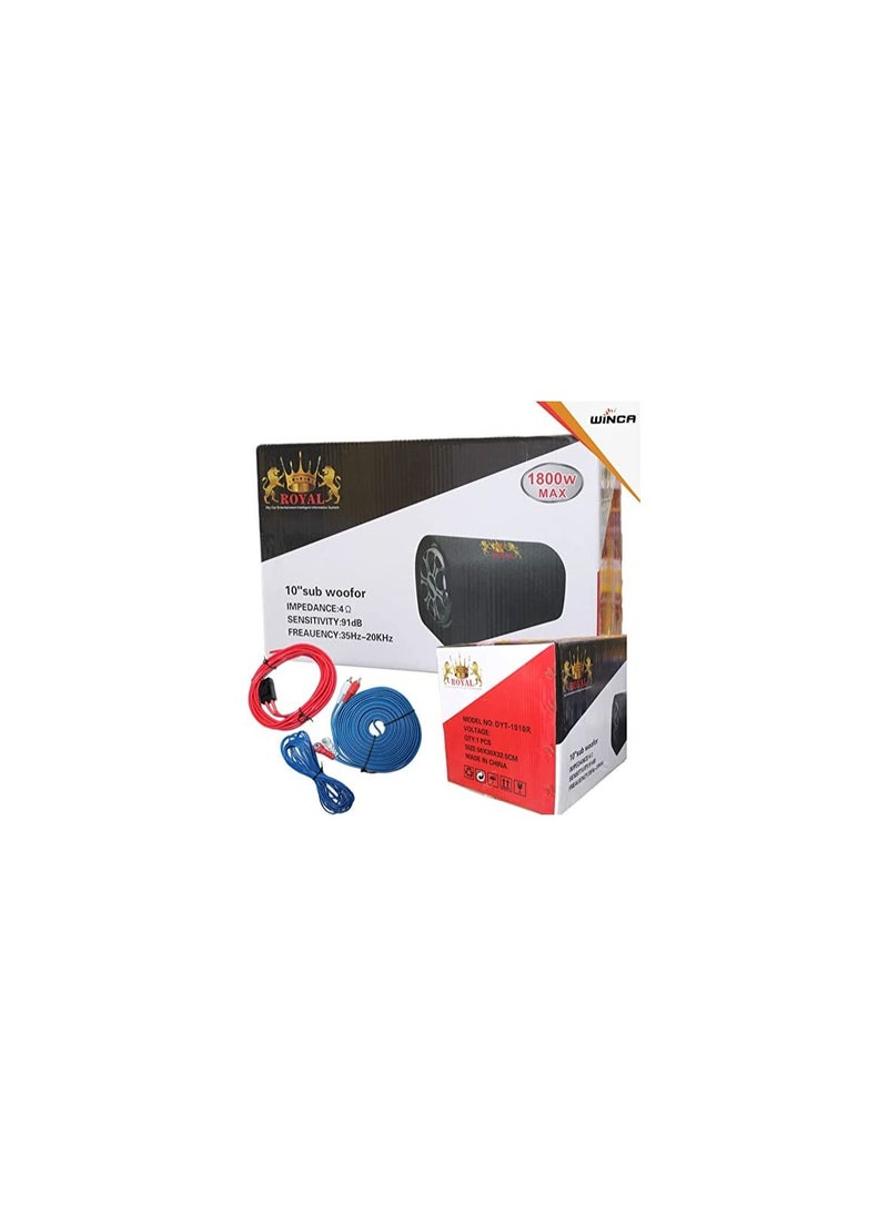 Royal - Royal AUDIO SYSTEM UNIVERSAL CAR 1800W MAX 10 INCH CHANNEL WIRED- (DYT 1010R) - Image 1