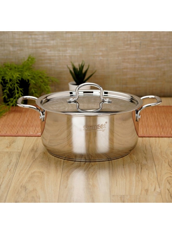 Sumeet Stainless Steel Induction Bottom(Encapsulated Bottom)Casserole With S.S Lid 3.2 Liters,20 Cm Dia,Silver - Image 1