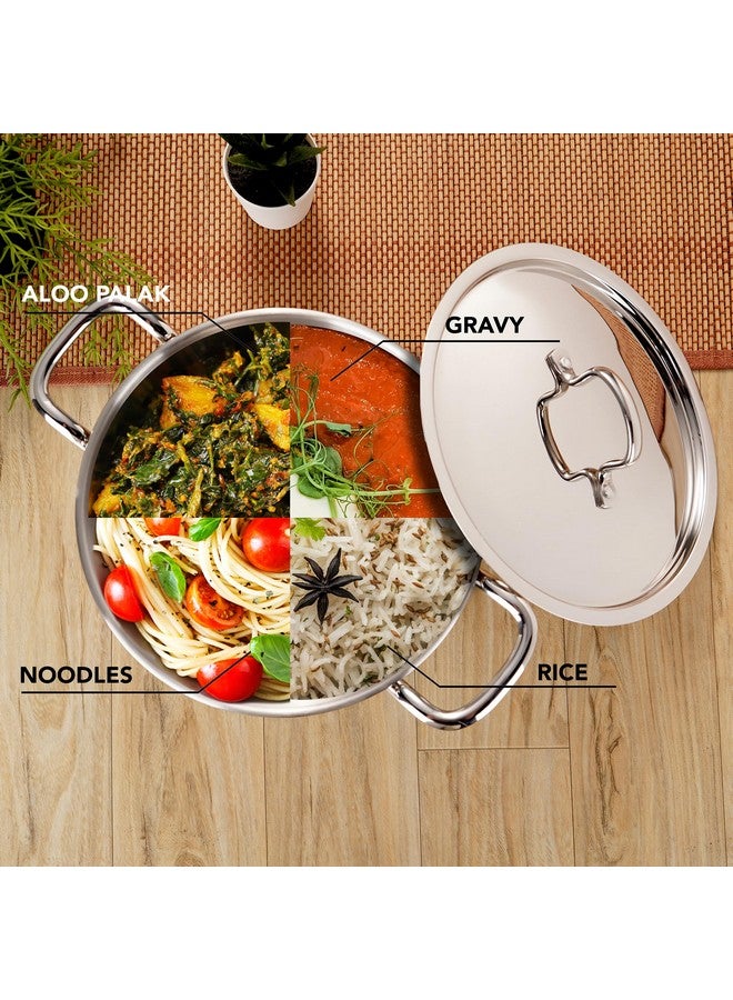 Sumeet Stainless Steel Induction Bottom(Encapsulated Bottom)Casserole With S.S Lid 3.2 Liters,20 Cm Dia,Silver - Image 2