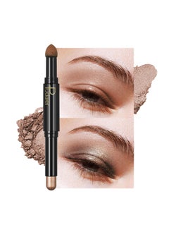 LACHAVA Champagne Eyeshadow Stick with Powder and Cream Heads, One Stick with Waterproof Glitter and Matte Texture for Fast Drawing Smoky Eye Shadow Makeup (Champagne Shimmer and Matte) 