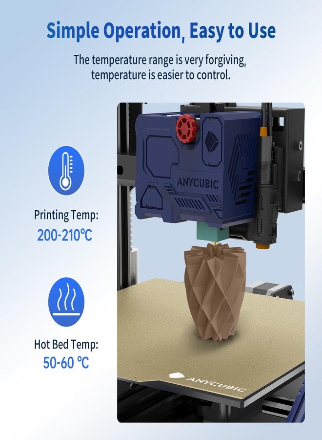 إني كيوبيك خيوط طابعة ثلاثية الأبعاد من نوع ANYCUBIC PLA، خيوط طباعة ثلاثية الأبعاد بتقنية RFID، قطر 1.75 مم، دقة أبعاد ± 0.02 مم، بكرة وزنها 1 كجم (2.2 رطل)، لون بني - Image 3