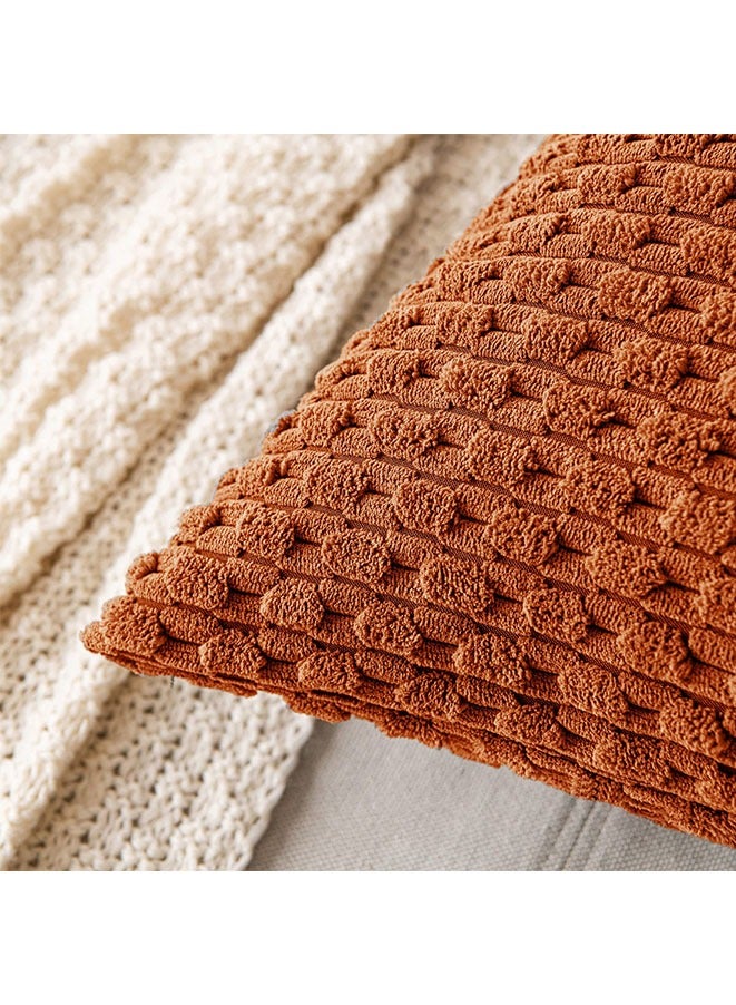 Muyixin 2-Piece Corduroy Decorative Boho Striped Pillow Covers Sofa Pillowcases for Couch Bed Sofa Living Room  - Image 3