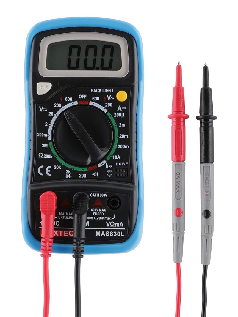 MEXTECH Battery Powered Mas830l 3 Digit 1999 Counts 600 Acdc Voltage Digital Multimeter - Image 4