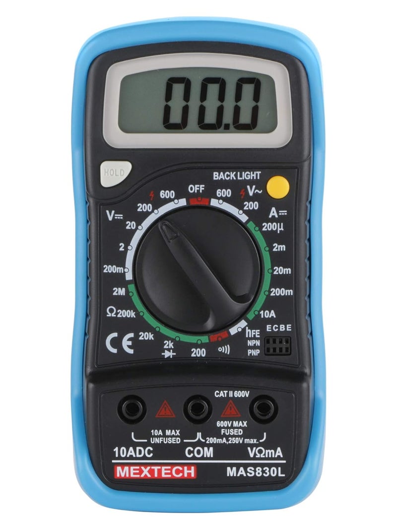 MEXTECH Battery Powered Mas830l 3 Digit 1999 Counts 600 Acdc Voltage Digital Multimeter - Image 1