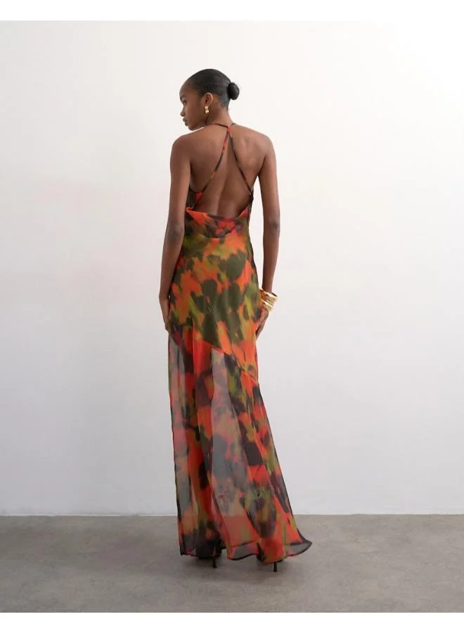 توب شوب فستان ماكسي منسوج بدون أكمام كاجوال