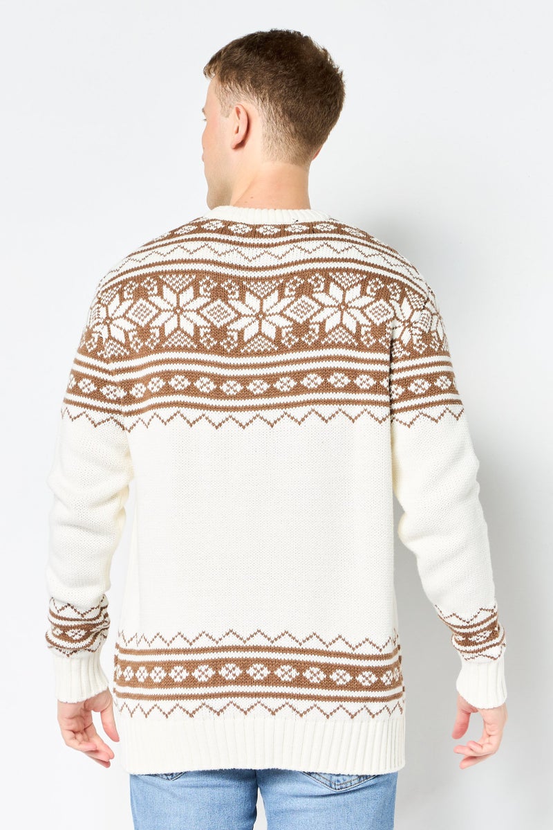 Celio Men Printed knitted Sweater, Multicolor - Image 3