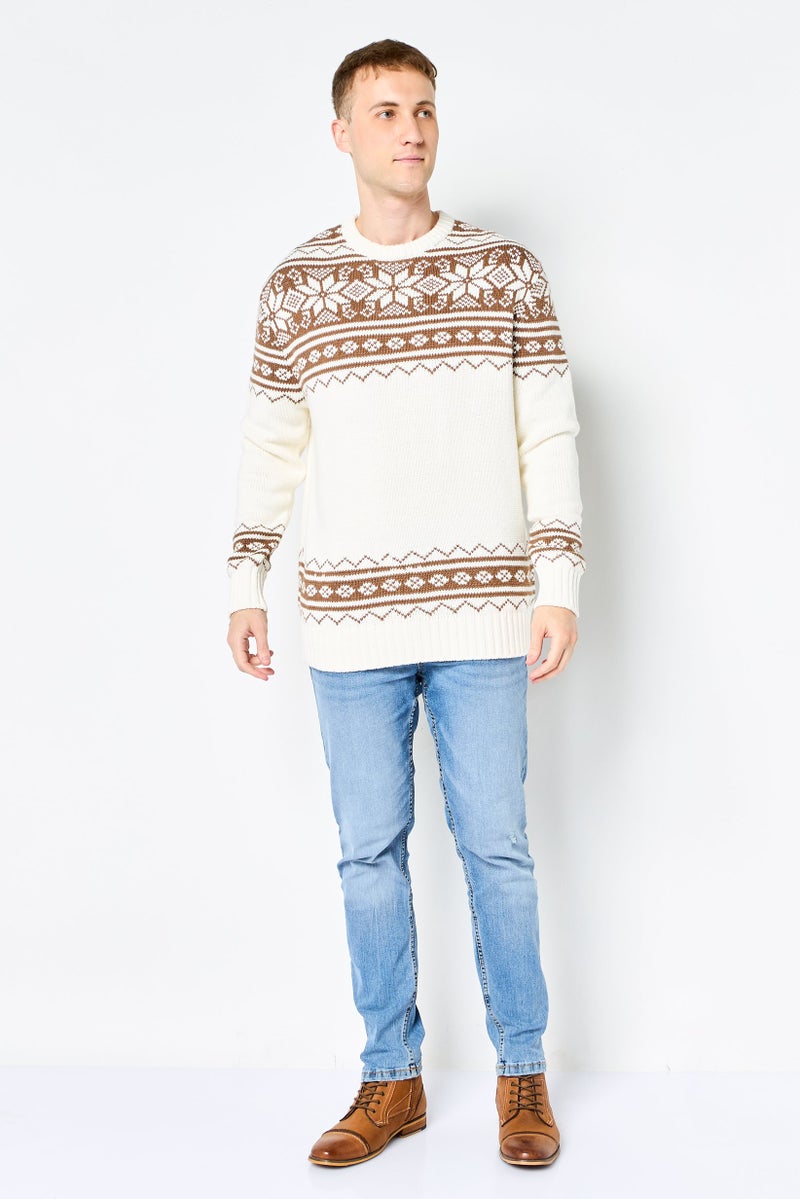 Celio Men Printed knitted Sweater, Multicolor - Image 4