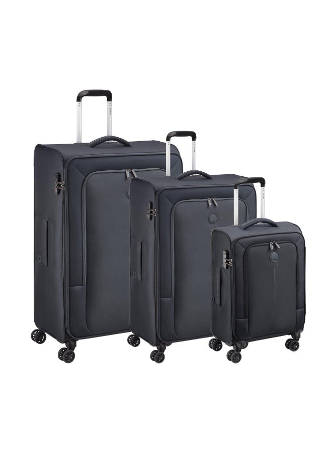 DELSEY Caracas 4 Double Wheels 3pcs Luggage Set 22/27.5/32 Inch Black  - Image 1