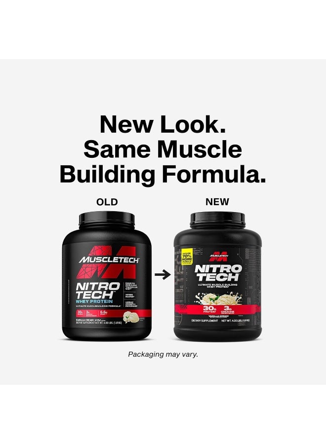 MuscleTech Nitro Tech Whey Protein Vanilla Cream 4 LBs, 1.81kg - Image 2