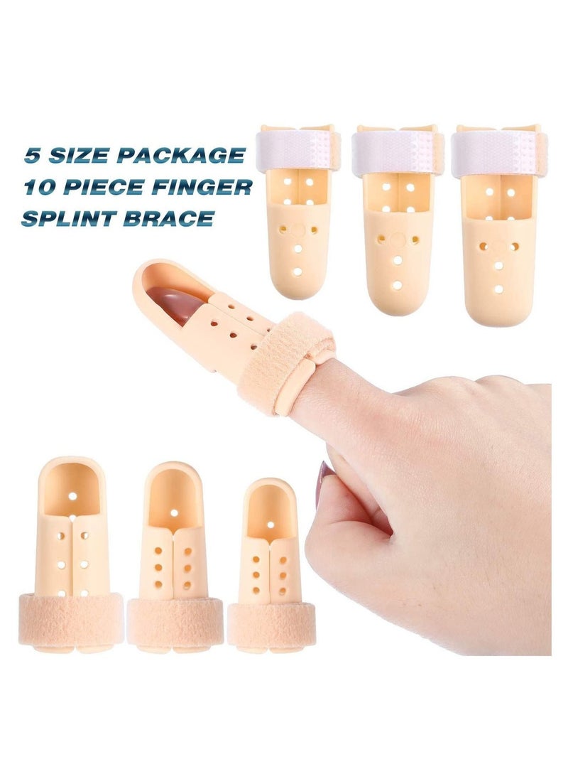 SYOSI - Finger Splint Mallet 10 Pieces Support Brace Plastic Protector for Adjustable Immobilizer Basketball Joint Protection 5 Sizes - Image 1